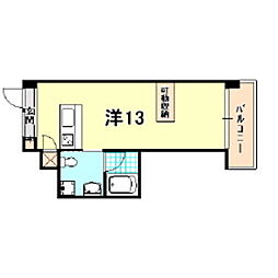 ロイスグラン神戸湊川公園 ワンルームの間取図画像