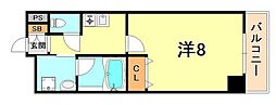 ダイワマンション 1Kの間取図画像