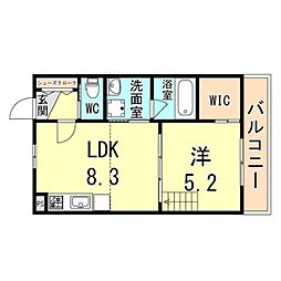 KTIレジデンス板宿2 1LDKの間取図画像