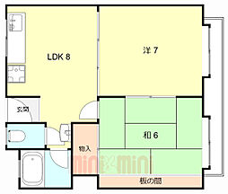 ニュー山手ビル 2SKの間取図画像