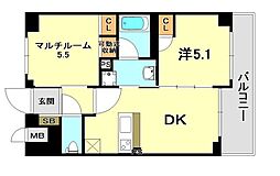 エステムプラザ神戸西4インフィニティ 1SDKの間取図画像