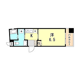 ワコーレヴィータ鷹取駅前 1Kの間取図画像