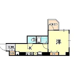 CITYSPIRE神戸元町 1Kの間取図画像