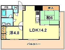 パークプラザ鷹取 2LDKの間取図画像