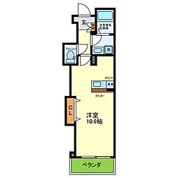 Lino月見山 ワンルームの間取図画像