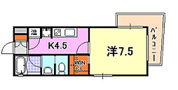 ジークレフ神戸元町 1Kの間取図画像