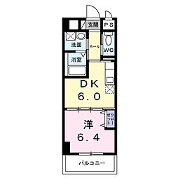 マウントックフェイム 1DKの間取図画像