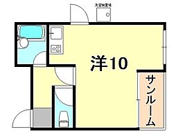 アスカハイツ五位ノ池 ワンルームの間取図画像
