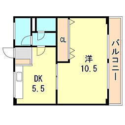藤マンション 1DKの間取図画像