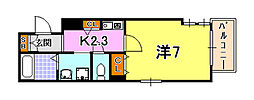 プレサンス神戸駅前 1Kの間取図画像