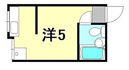 パークサイド湊川 ワンルームの間取図画像