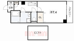 神戸アスタカレッジハイツ 1Kの間取図画像