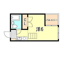 キューブ神戸塚本通り ワンルームの間取図画像