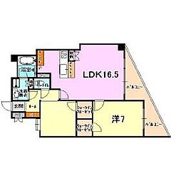 アーバンヴィレッジ神戸中山手 1SLDKの間取図画像