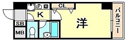 エスリード三宮フラワーロード 1Kの間取図画像
