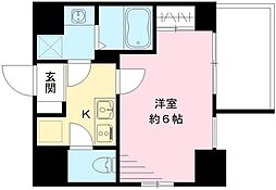 エスリード神戸ハーバークロス 1Kの間取図画像