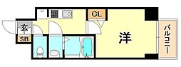エステムコート神戸グランスタイル 1Kの間取図画像