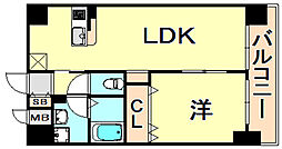 CITYSPIRE新神戸 1LDKの間取図画像