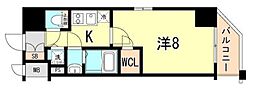 エスプレイス神戸ハーバーランド 1Kの間取図画像