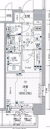 エスリード神戸兵庫駅アクアヴィラ 1Kの間取図画像