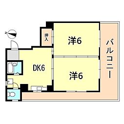 以和貴ハイツ 2DKの間取図画像