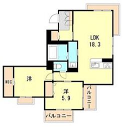 シャーメゾン桜須磨寺 2LDKの間取図画像