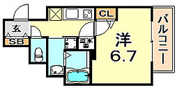 アドバンス神戸アルティス 1Kの間取図画像
