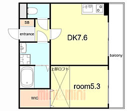 ACROSS東須磨アパートメント 1DKの間取図画像