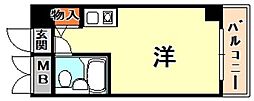 コスモプラザ三宮 ワンルームの間取図画像