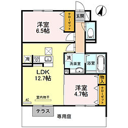 キャム月見山3 2LDKの間取図画像