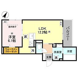 La Maison大手町I 1LDKの間取図画像