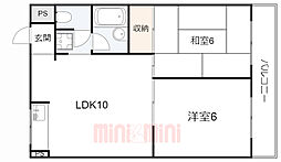 行幸ハイツ 2LDKの間取図画像