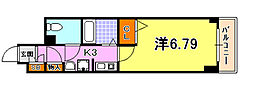 CITYSPIRE神戸元町 1Kの間取図画像