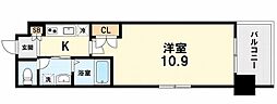 エスライズ新神戸 ワンルームの間取図画像
