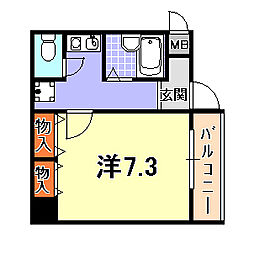 ラポート 1Kの間取図画像