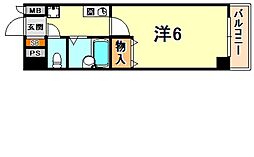 ブルーム神戸三宮 1Kの間取図画像