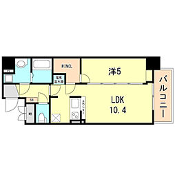 ダイドーメゾン神戸元町 1LDKの間取図画像