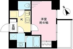 エスリード神戸ハーバークロス 1Kの間取図画像