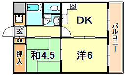 とれぞーる神戸の森 2DKの間取図画像