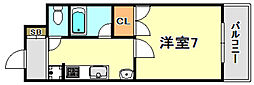 アンピエスK 1Kの間取図画像