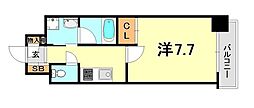ピアグレース神戸 1Kの間取図画像