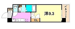 アルファレガロKOBEWEST 1Kの間取図画像