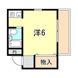 ハイライフ祇園 ワンルームの間取図画像