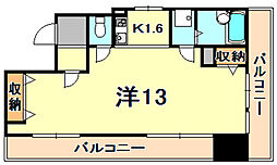 ダイアパレス神戸水木通 ワンルームの間取図画像