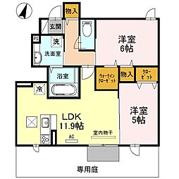 キャム月見山3 2LDKの間取図画像