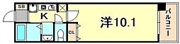 レジディア三宮東 1Kの間取図画像