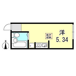 エクセルハイツ ワンルームの間取図画像