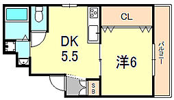 マンション 1DKの間取図画像