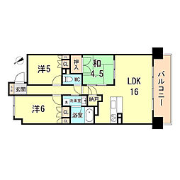 ザ・ライオンズ神戸ハーバーランド 2SLDKの間取図画像