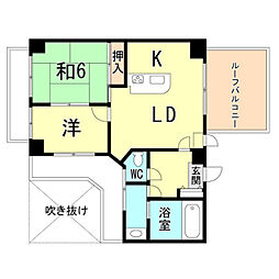 ロイヤルメゾン東須磨 2LDKの間取図画像